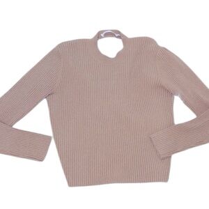 ASTR the Label knit twist back choker neck sweater in camel size medium